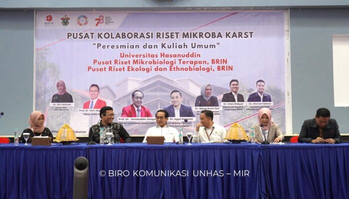 Bersama BRIN, Unhas Resmikan Pusat kolaborasi Riset Mikroba Karst