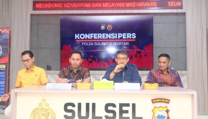 Polda Sulsel Gelar Konferensi Pers  Penanganan Kasus Penggelapan dalam Jabatan Di UMI