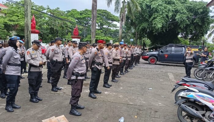 Polsek Somba Opu Gelar Apel Kesiapan Personil Pam TPS di Wilayah Kecamatan Somba Opu