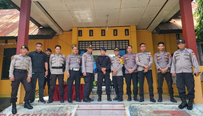 Pengecekan Personel Pengamanan di PPK Untuk Persiapan Pleno Penghitungan Suara Pemilu 2024 Di Kabupaten Gowa