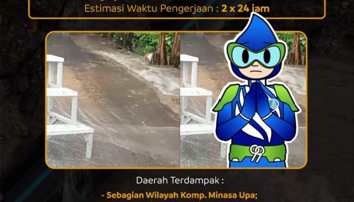 Pipa PVC 600 mm Milik PDAM Bocor di Jalan Anggrek Sementara Dalam Perbaikan