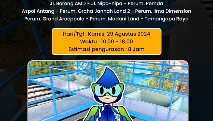 PDAM Makassar Akan Lakukan Pengurasan Kolam Treatment di IPA 3 Antang. Pelanggan di himbau Agar Menampung air sebelum pengerjaan