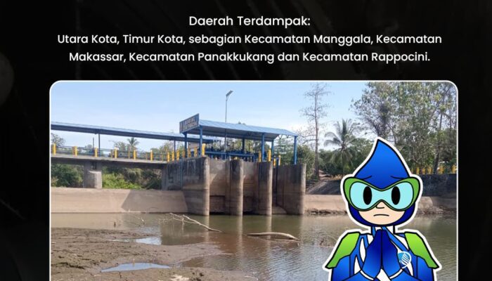Musim Kemarau, Debit Air Baku di Bendungan Lekopancing Menyusut