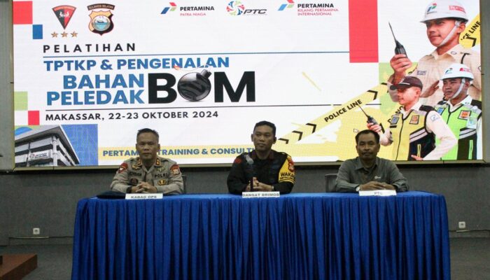 Pertamina Gandeng Brimob Polda Sulsel Gelar Pelatihan TPTKP dan Pengenalan Bom