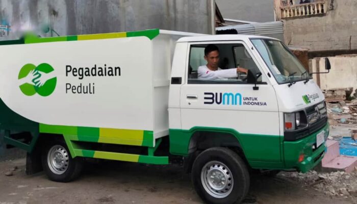 PT Pegadaian Kanwil VI Makassar, Bantu Bank Sampah ASOKA satu unit mobil pengangkut sampah