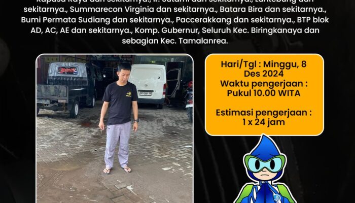 PDAM Infokan Kebocoran Pipa di Jalan Perintis Kemerdekaan.Diharapkan Pelanggang Menampung Air Sebelum Pengerjaan