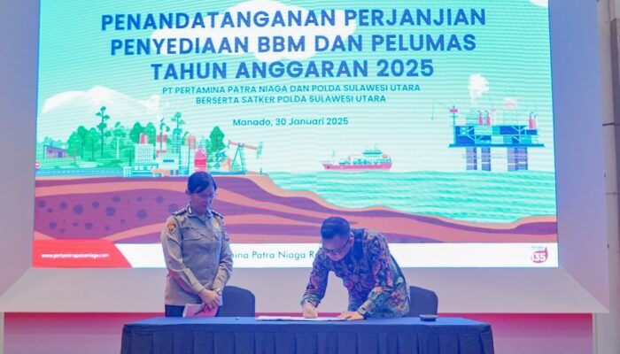 Pertamina Patra Niaga Regional Sulawesi dan Polda Sulawesi Utara Teken Perjanjian Penyediaan BBM dan Pelumas Tahun 2025