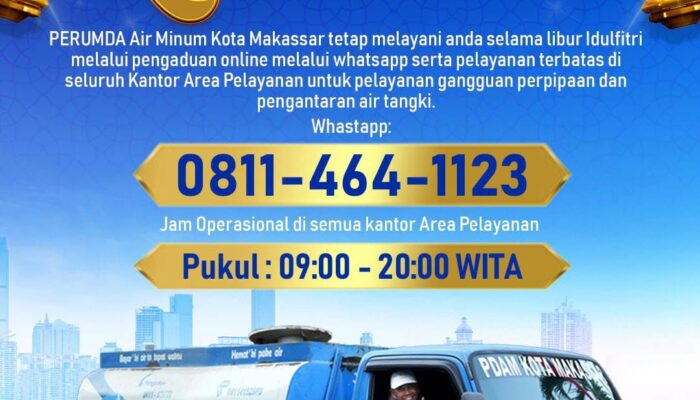 PDAM Makassar Siaga Lebaran, Pastikan Layanan Air Bersih Tetap Berjalan
