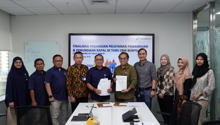 Pelindo dan Pertamina EP Teken Perjanjian Kerja Sama Jasa Pemanduan dan Penundaan di CBM Bunyu Kaltara