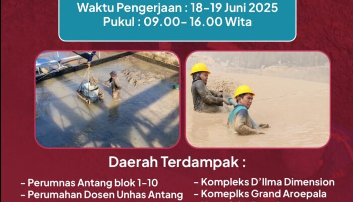 PDAM Makassar Lakukan Pengurasan IPA 3 Antang, Warga Manggala Diimbau Menampung Air