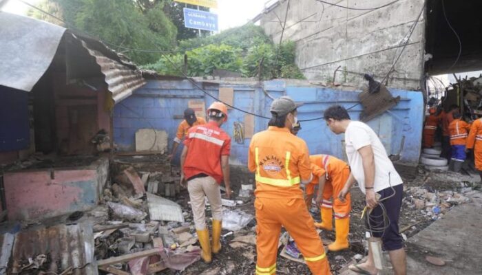 Pemerintah Kecamatan Ujung Tanah Bongkar 10 Bangunan Liar Tutup Drainase di Jalan Barukang Selatan