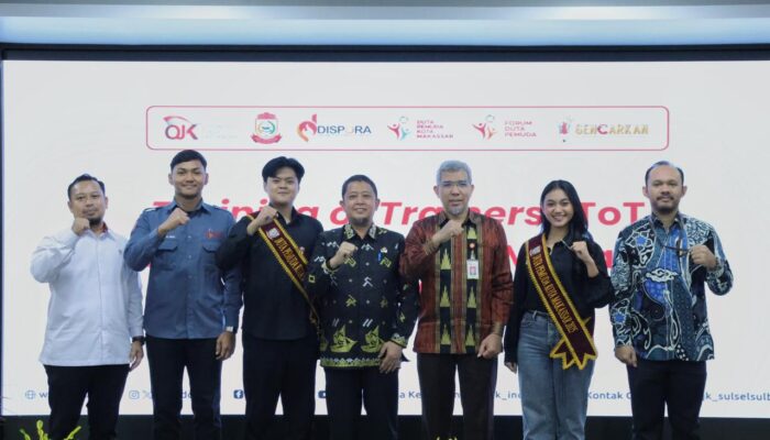 OJK Sulsel Sulbar Dorong Pemuda Jadi Agen Penggerak Literasi Keuangan Melalui Training of Trainer Duta Pemuda Kota Makassar